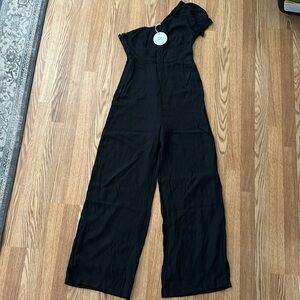NWT black Petal and Pup one shoulder jumpsuit US Size 4